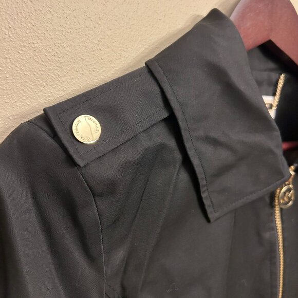 Michael Kors Women's Anorak Black Jacket Raincoat Full Zip Black Size Small - Picture 6 of 16
